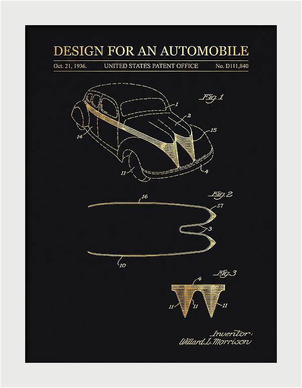 Automobile Gold Patent Usd111840s
