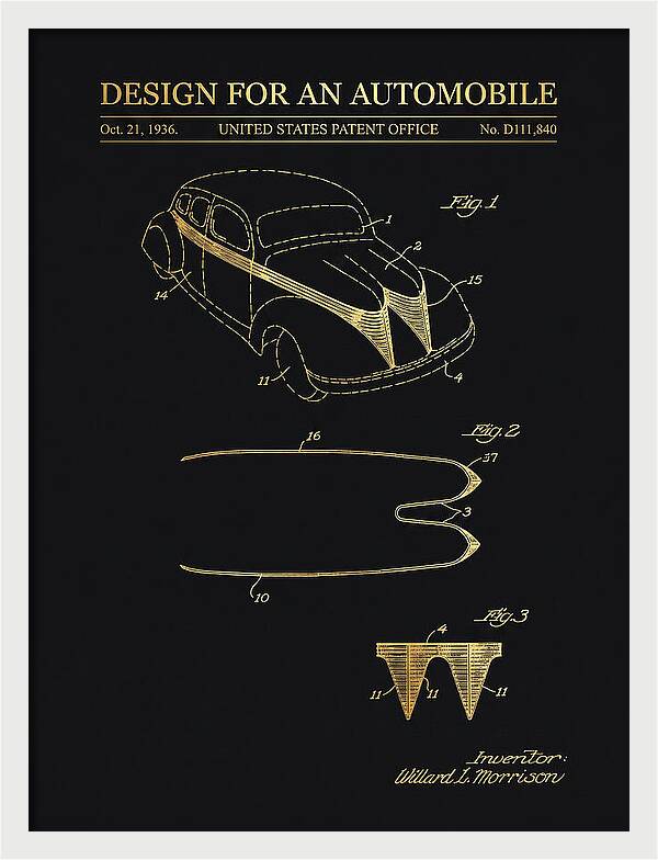 Automobile Gold Patent Usd111840s