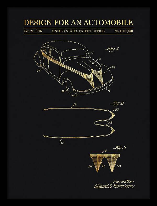 Automobile Gold Patent Usd111840s