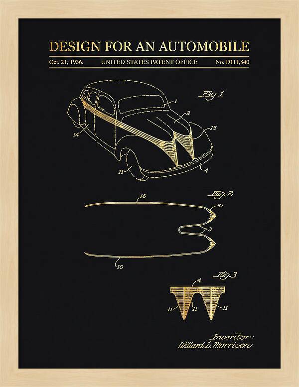 Automobile Gold Patent Usd111840s