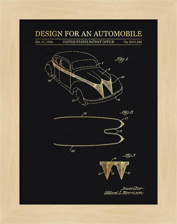 Automobile Gold Patent Usd111840s