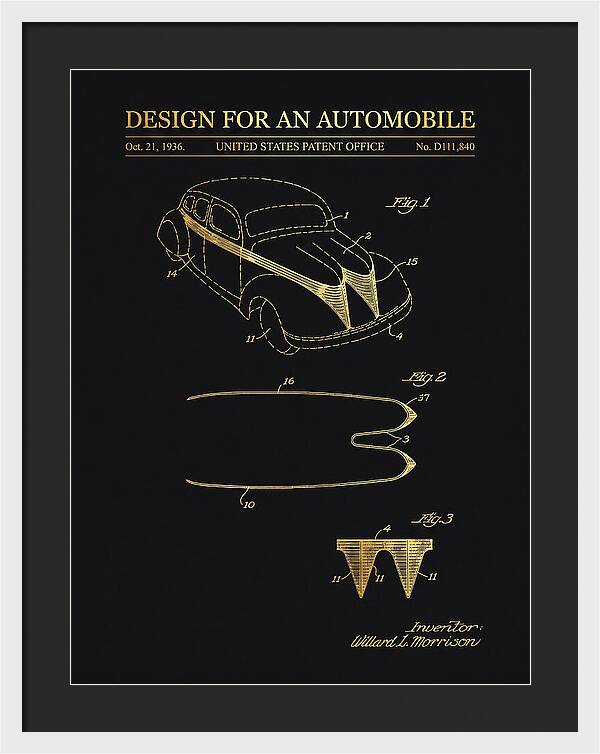 Automobile Gold Patent Usd111840s