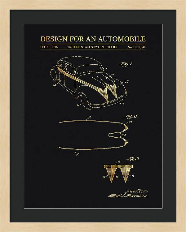 Automobile Gold Patent Usd111840s