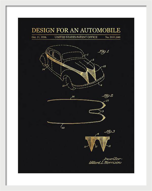Automobile Gold Patent Usd111840s