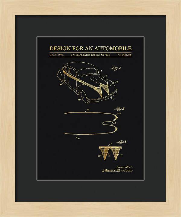 Automobile Gold Patent Usd111840s