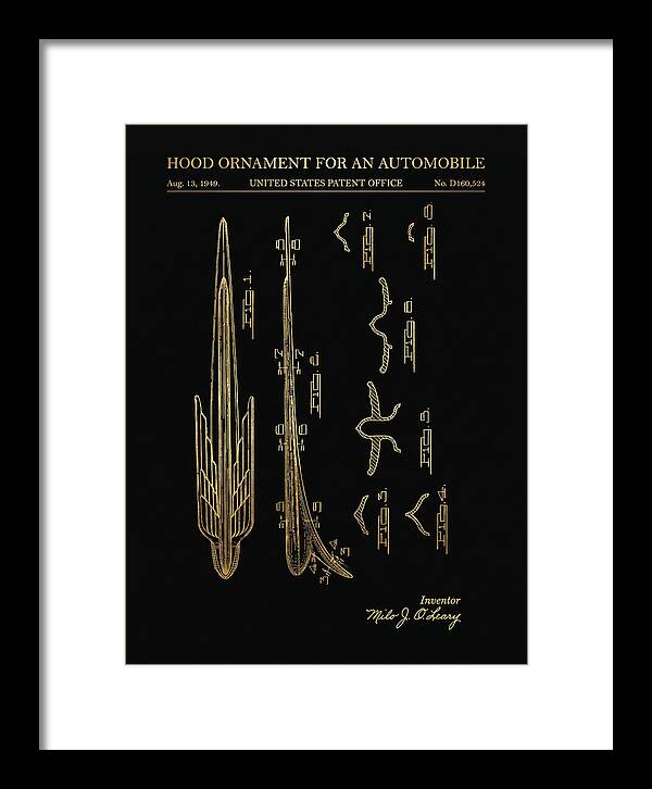 Automobile Hood Ornament Gold Patent Usd160524s