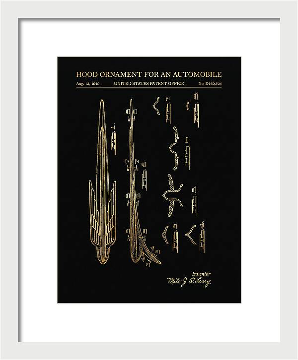 Automobile Hood Ornament Gold Patent Usd160524s