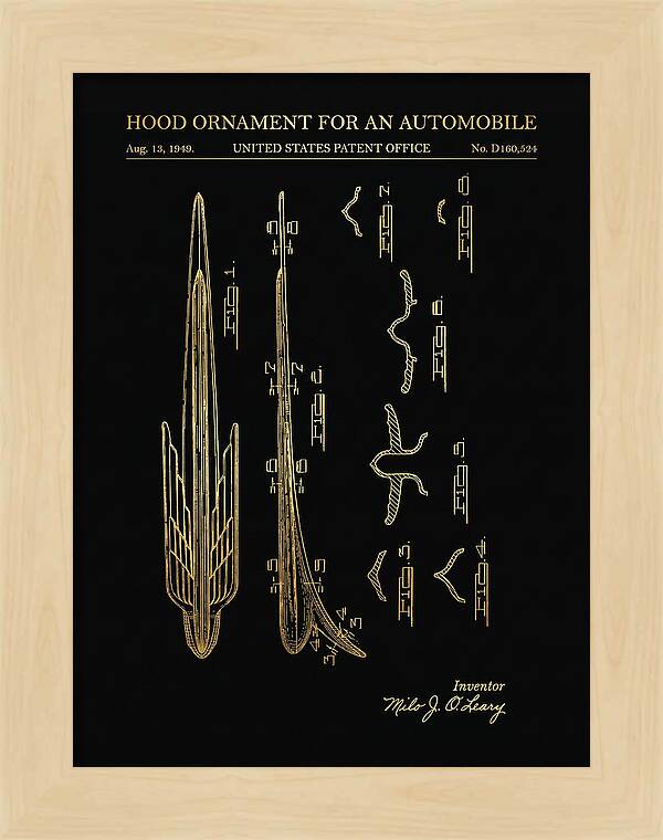 Automobile Hood Ornament Gold Patent Usd160524s
