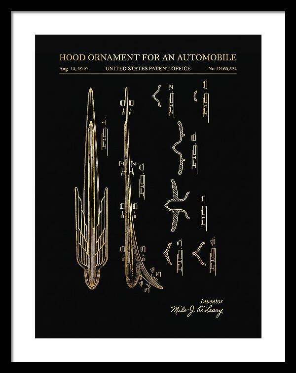 Automobile Hood Ornament Gold Patent Usd160524s