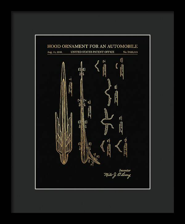 Automobile Hood Ornament Gold Patent Usd160524s