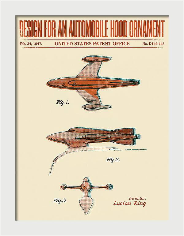 Automobile Hood Ornament Retro Patent Usd149443s