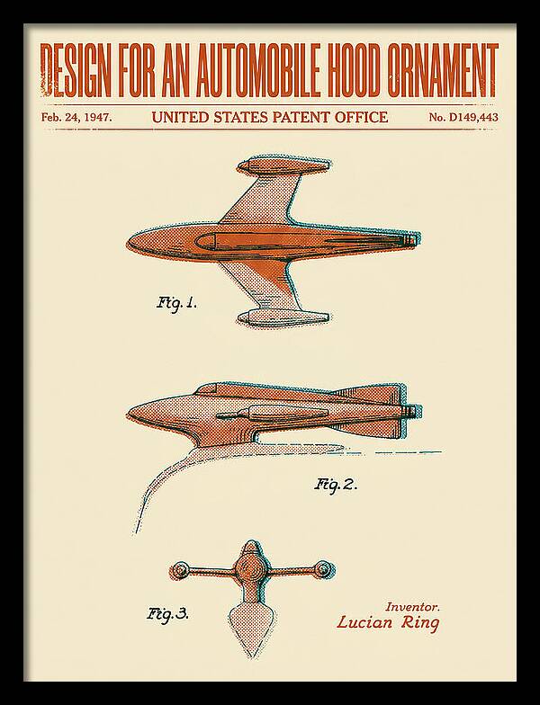 Automobile Hood Ornament Retro Patent Usd149443s