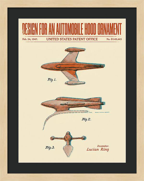 Automobile Hood Ornament Retro Patent Usd149443s