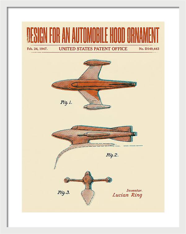 Automobile Hood Ornament Retro Patent Usd149443s