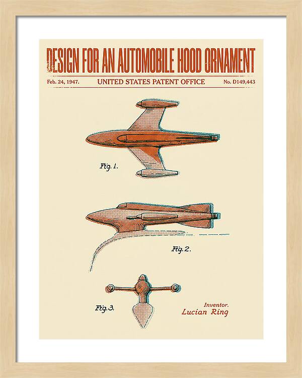 Automobile Hood Ornament Retro Patent Usd149443s