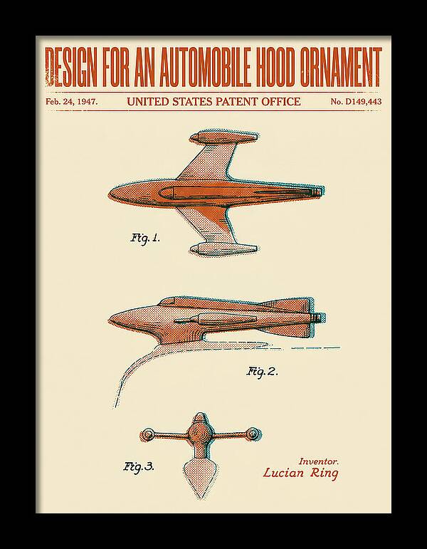 Automobile Hood Ornament Retro Patent Usd149443s