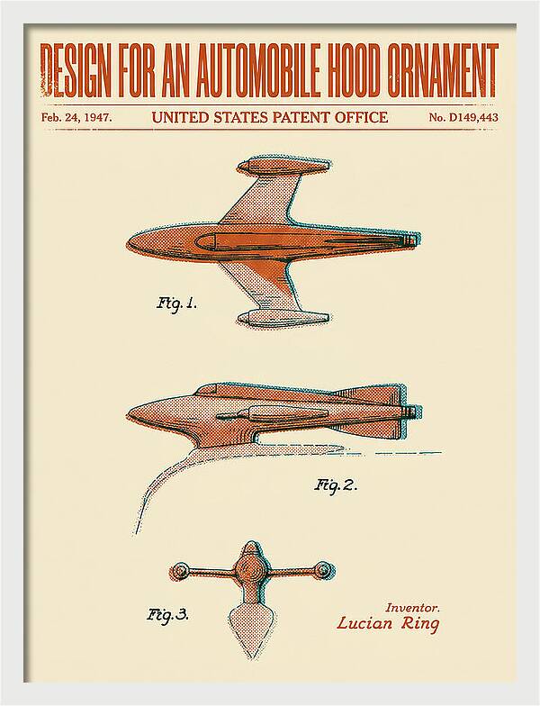Automobile Hood Ornament Retro Patent Usd149443s