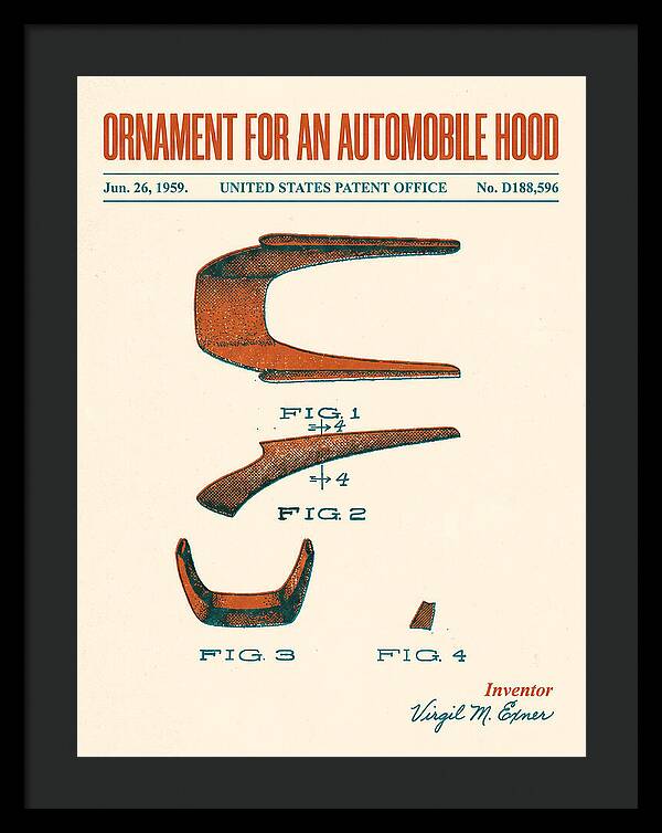 Automobile Hood Ornament Retro Patent Usd188596s