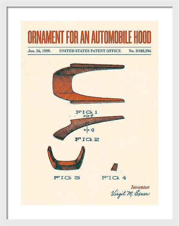 Automobile Hood Ornament Retro Patent Usd188596s
