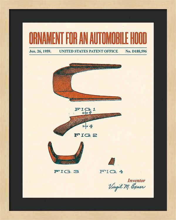 Automobile Hood Ornament Retro Patent Usd188596s