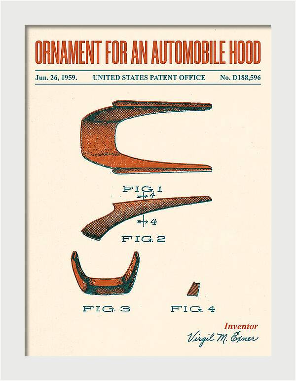 Automobile Hood Ornament Retro Patent Usd188596s