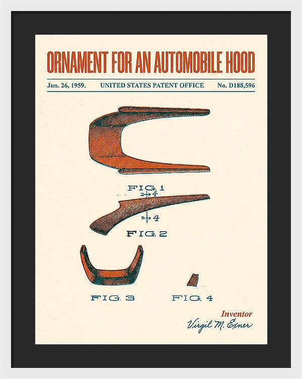 Automobile Hood Ornament Retro Patent Usd188596s