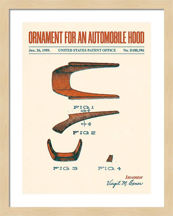 Automobile Hood Ornament Retro Patent Usd188596s