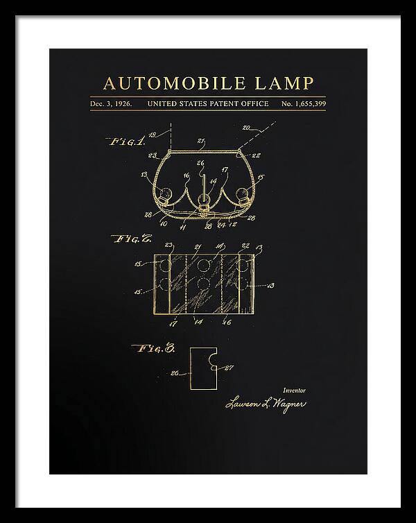 Automobile Lamp Gold Patent Us1655399a