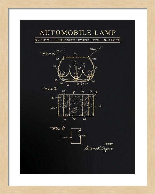 Automobile Lamp Gold Patent Us1655399a