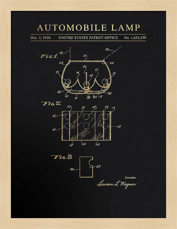 Automobile Lamp Gold Patent Us1655399a