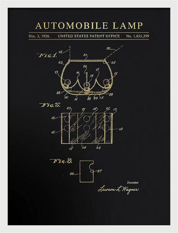 Automobile Lamp Gold Patent Us1655399a