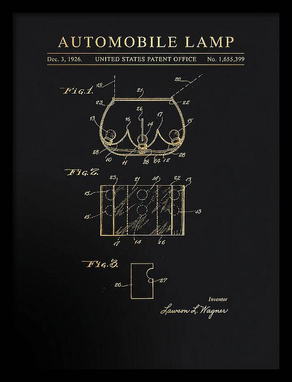 Automobile Lamp Gold Patent Us1655399a