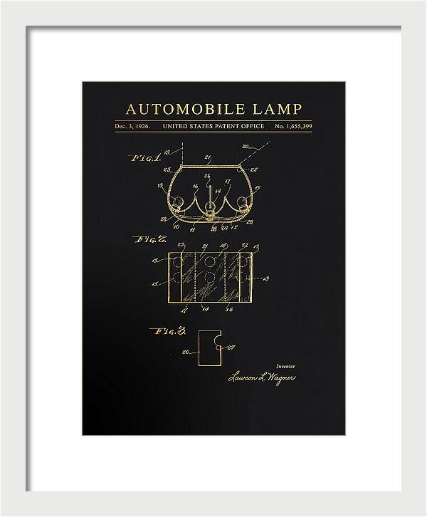 Automobile Lamp Gold Patent Us1655399a