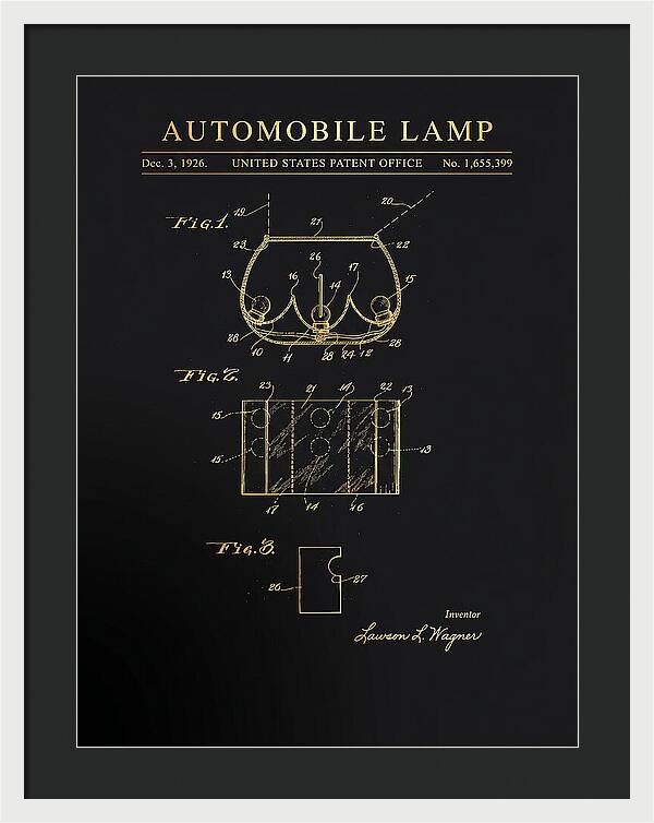 Automobile Lamp Gold Patent Us1655399a