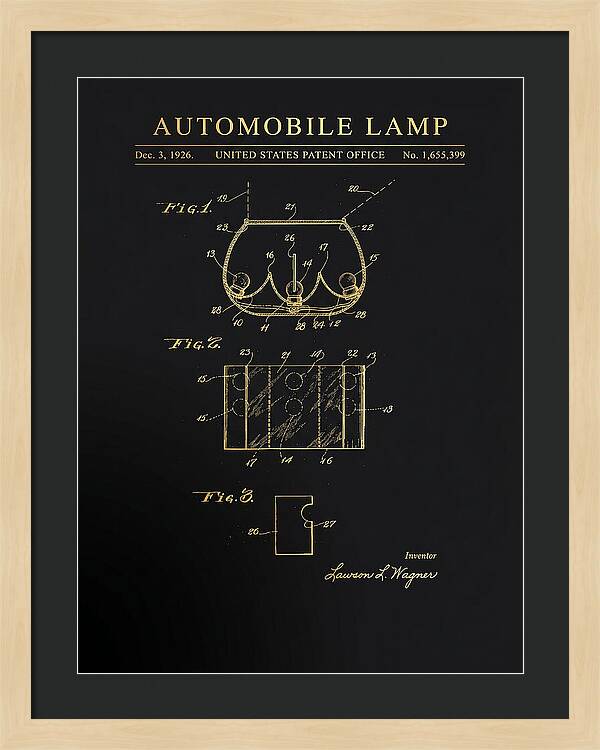 Automobile Lamp Gold Patent Us1655399a