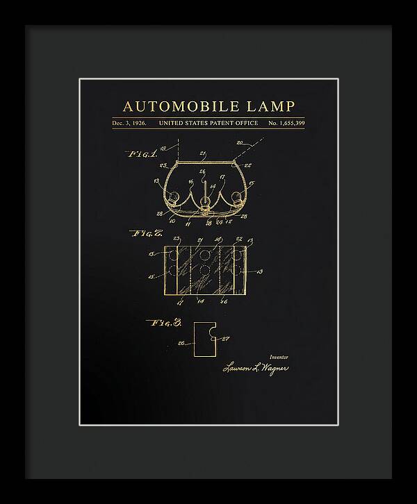 Automobile Lamp Gold Patent Us1655399a