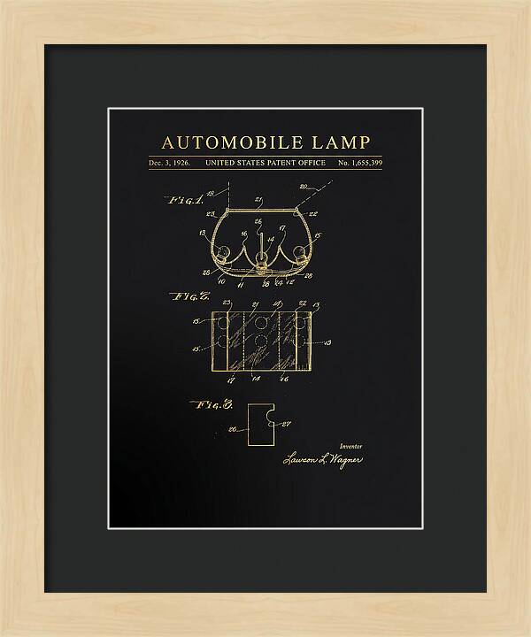 Automobile Lamp Gold Patent Us1655399a