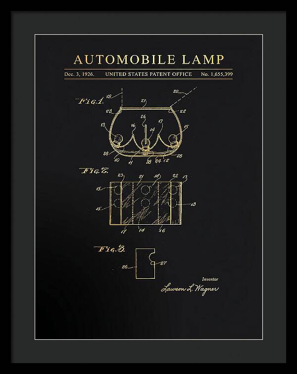 Automobile Lamp Gold Patent Us1655399a