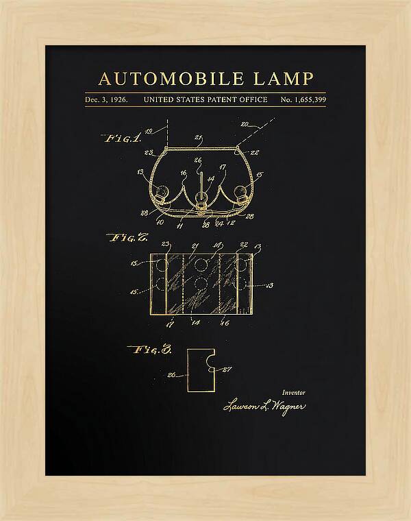 Automobile Lamp Gold Patent Us1655399a
