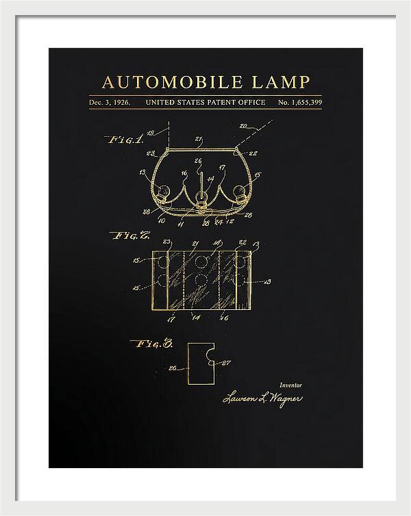 Automobile Lamp Gold Patent Us1655399a