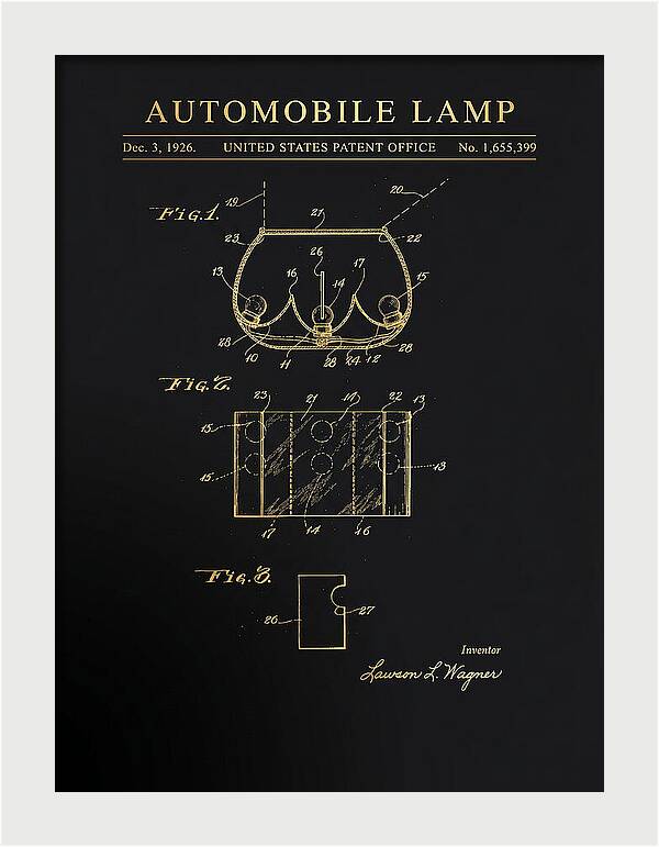 Automobile Lamp Gold Patent Us1655399a