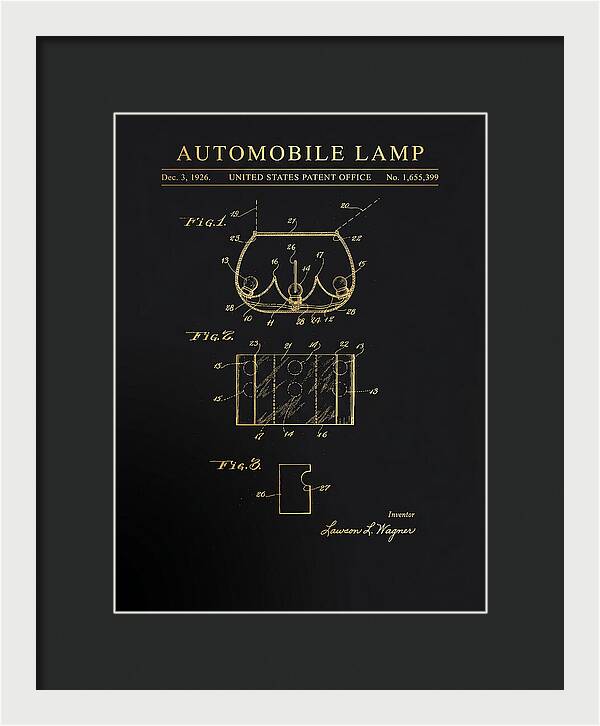 Automobile Lamp Gold Patent Us1655399a