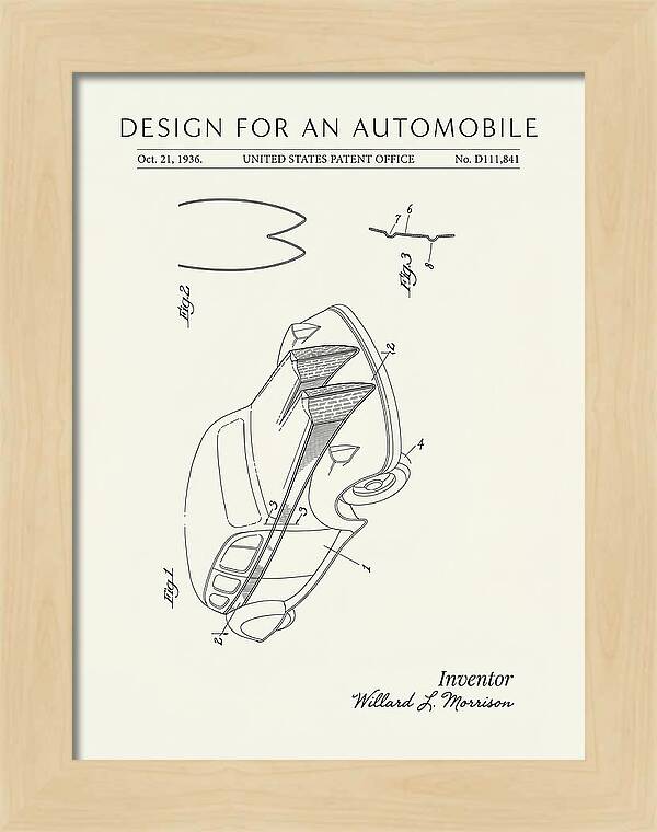 Automobile Minimalist Patent Usd111841s