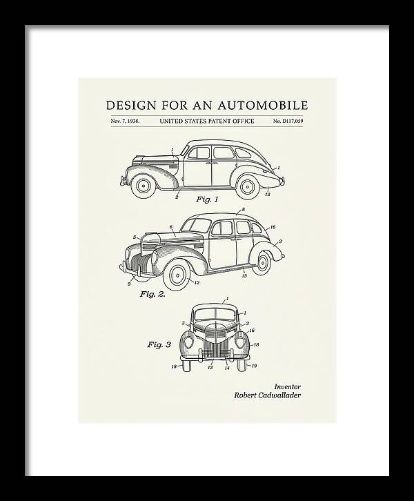 Automobile Minimalist Patent Usd117059s
