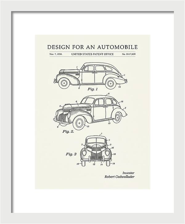 Automobile Minimalist Patent Usd117059s