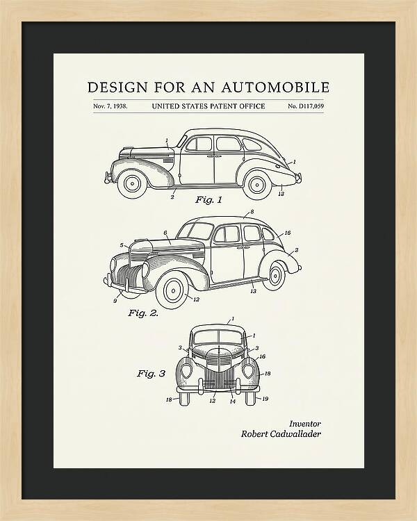 Automobile Minimalist Patent Usd117059s
