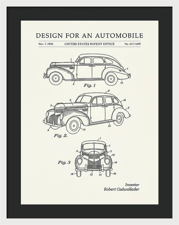 Automobile Minimalist Patent Usd117059s