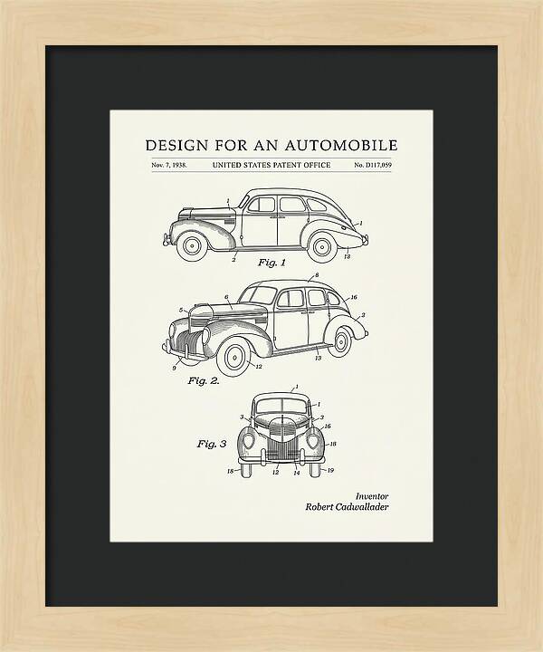 Automobile Minimalist Patent Usd117059s