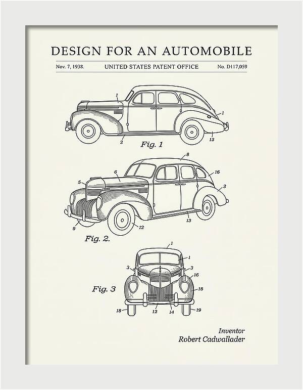 Automobile Minimalist Patent Usd117059s