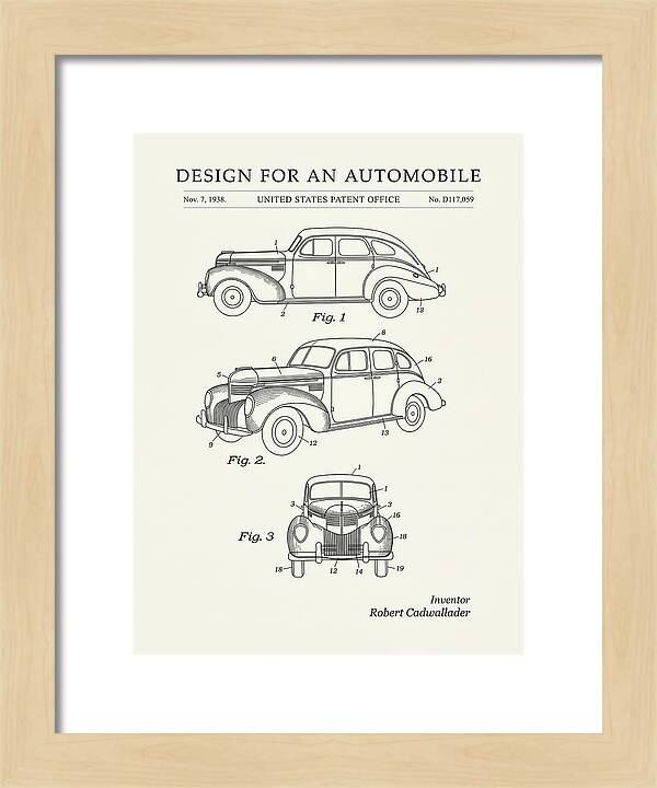 Automobile Minimalist Patent Usd117059s